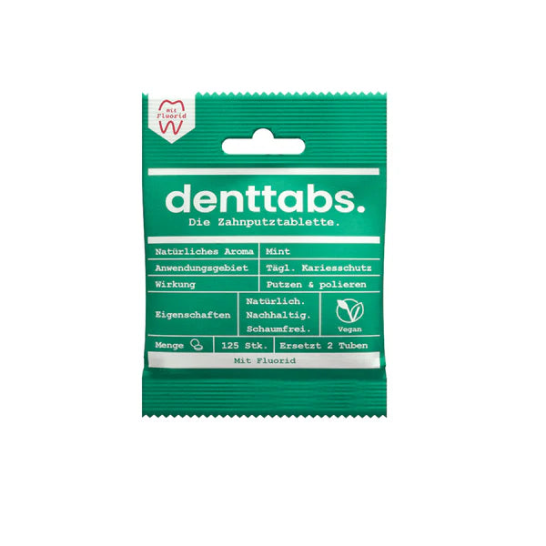 Pastilhas dentífricas DENTTABS com flúor